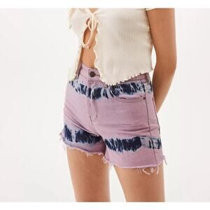 URBAN OUTFITTERS BDG Pax Tie Dye High Rise Denim Shorts Purple 29